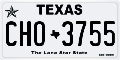 TX license plate CHO3755