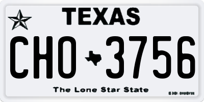 TX license plate CHO3756