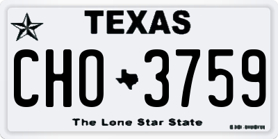 TX license plate CHO3759