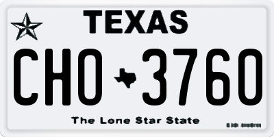 TX license plate CHO3760