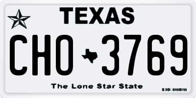 TX license plate CHO3769
