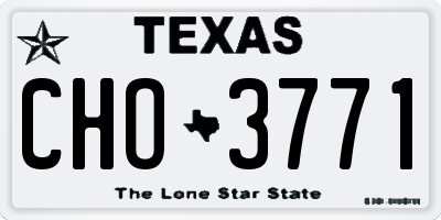 TX license plate CHO3771