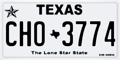 TX license plate CHO3774