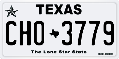 TX license plate CHO3779