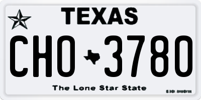 TX license plate CHO3780