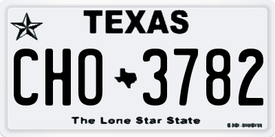 TX license plate CHO3782