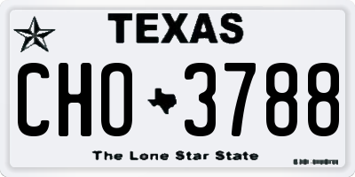 TX license plate CHO3788
