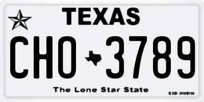 TX license plate CHO3789