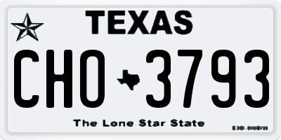 TX license plate CHO3793