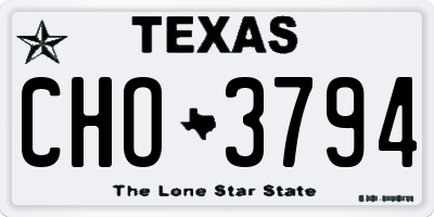TX license plate CHO3794