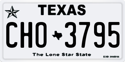 TX license plate CHO3795