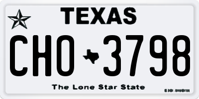 TX license plate CHO3798