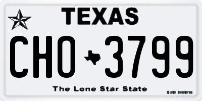 TX license plate CHO3799