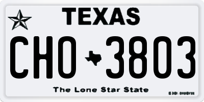 TX license plate CHO3803