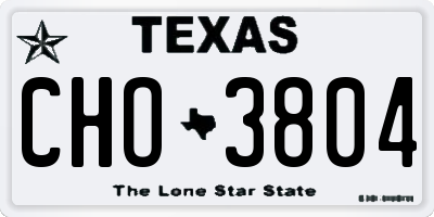 TX license plate CHO3804