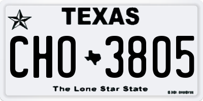 TX license plate CHO3805