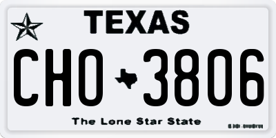 TX license plate CHO3806