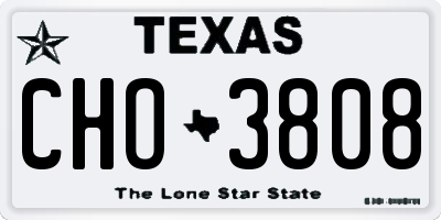 TX license plate CHO3808