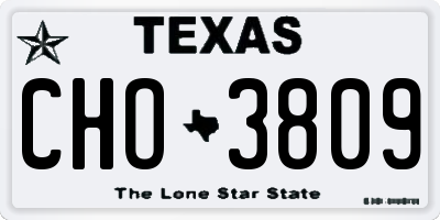 TX license plate CHO3809