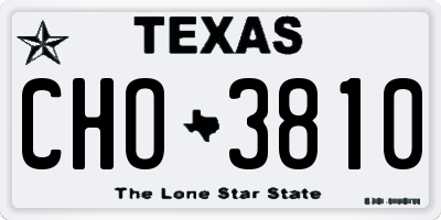TX license plate CHO3810