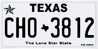 TX license plate CHO3812