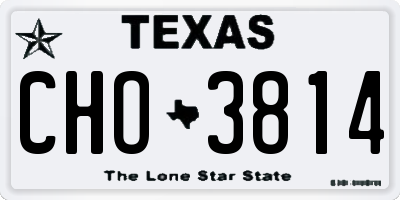 TX license plate CHO3814