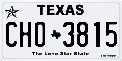 TX license plate CHO3815