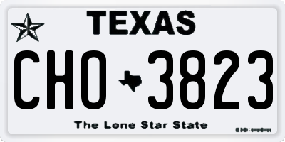 TX license plate CHO3823