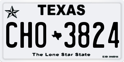 TX license plate CHO3824