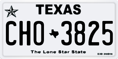 TX license plate CHO3825