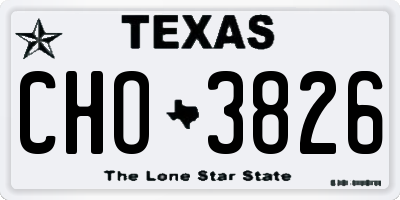 TX license plate CHO3826