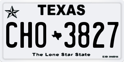 TX license plate CHO3827