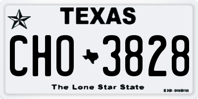 TX license plate CHO3828