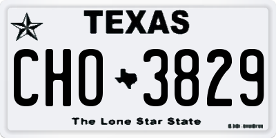 TX license plate CHO3829