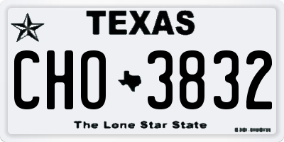 TX license plate CHO3832