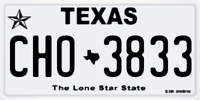 TX license plate CHO3833