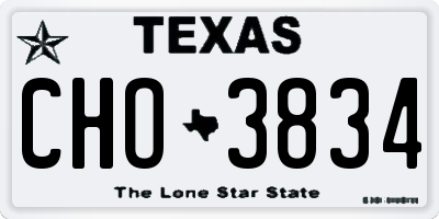 TX license plate CHO3834
