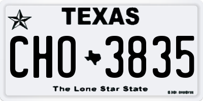 TX license plate CHO3835