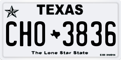 TX license plate CHO3836