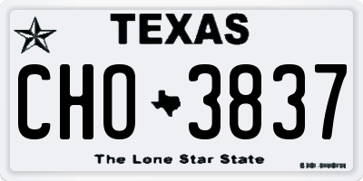 TX license plate CHO3837