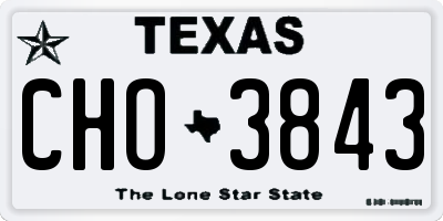 TX license plate CHO3843