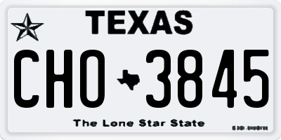 TX license plate CHO3845