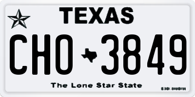 TX license plate CHO3849