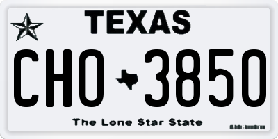 TX license plate CHO3850