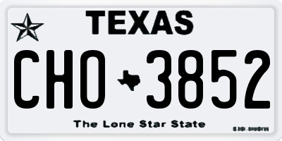 TX license plate CHO3852