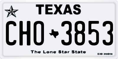 TX license plate CHO3853