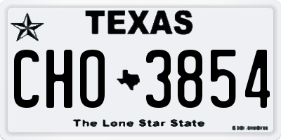 TX license plate CHO3854