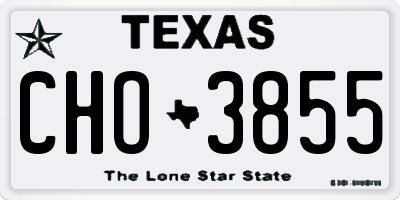 TX license plate CHO3855