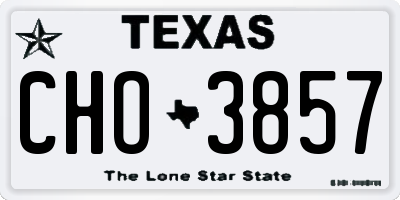 TX license plate CHO3857