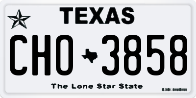 TX license plate CHO3858
